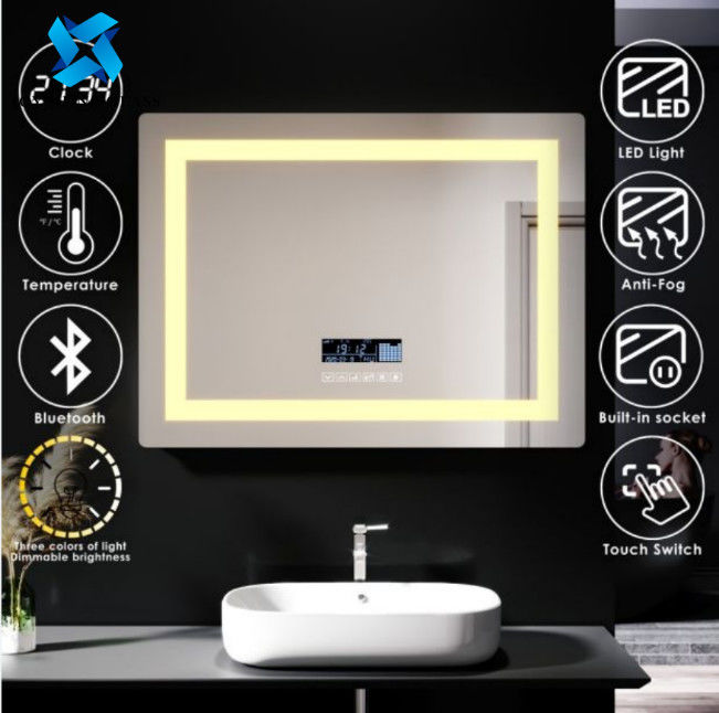 مرآة حمام بإضاءة LED ساخنة مع بلوتوث 600 * 800700 * 900750 * 1000